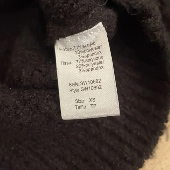 New ✨ ELAN Cable Knit Exaggerated Drop Shoulder Sweater Black Size XS MSRP$89 - Picture 4 of 8